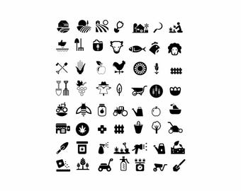 Farm Icons SVG Bundle: Tractor, Animals, Barn Silhouettes (Vector Cut Files)