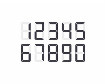 Digital Numbers SVG, Clock Numbers SVG, Digital Font SVG, Cricut Cut File, Scalable Vector Numbers, Clock Vector Numbers