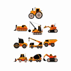 Construction Vehicles SVG Bundle | Trucks Excavator Dump Truck | Cut Files for Cricut Silhouette | Boys Room Decor | Instant Download