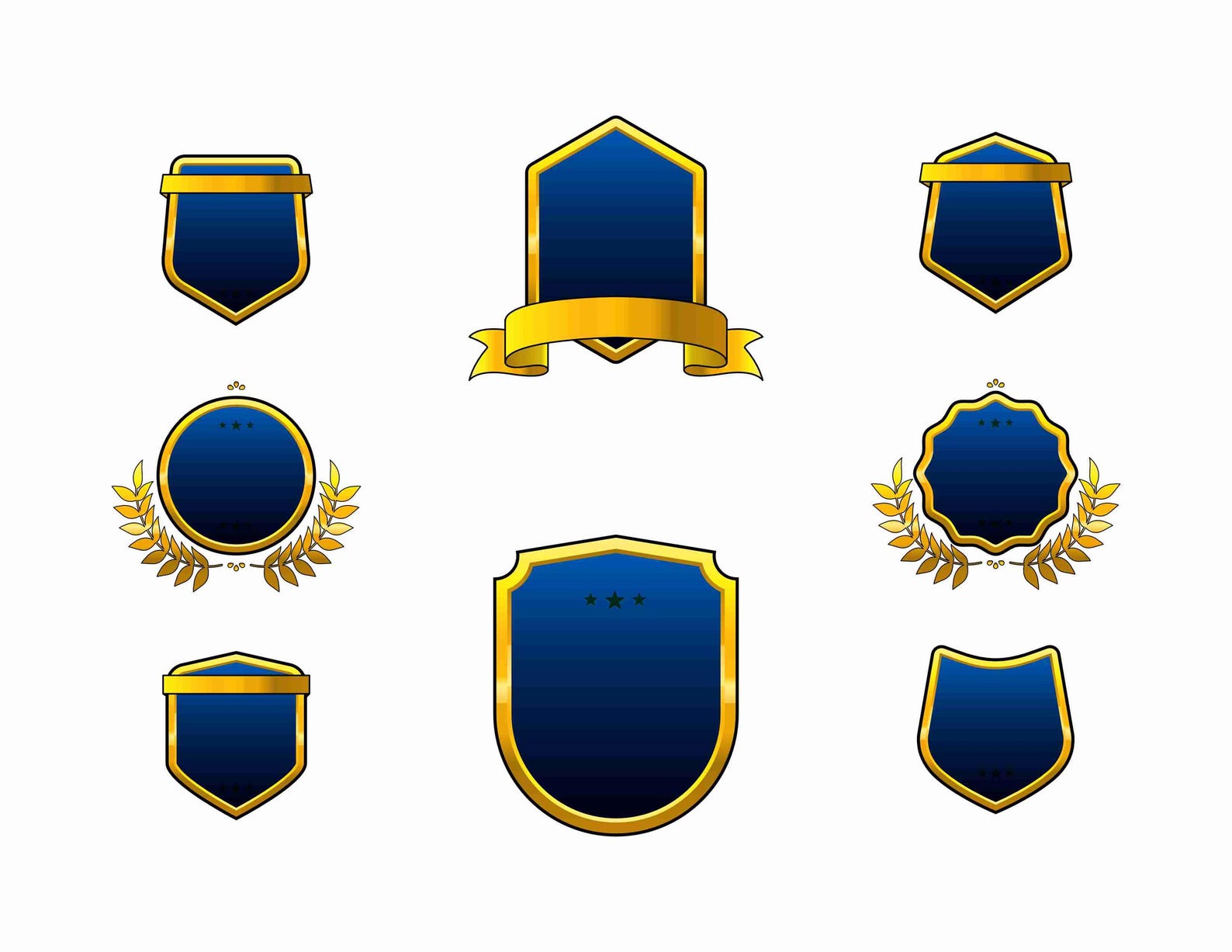 Gold Badge & Frame Vector Collection: Luxury Design Elements (digital ...