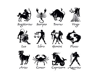 Zodiac Signs SVG Bundle | Astrology Symbols, Constellations & Horoscope Designs for Cricut, T-Shirts, Mugs | Instant Download Svg, Png, Pdf