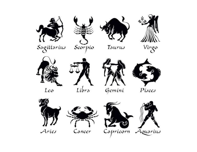 Zodiac Signs SVG Bundle, Astrology Signs SVG, Zodiac Symbols SVG ...