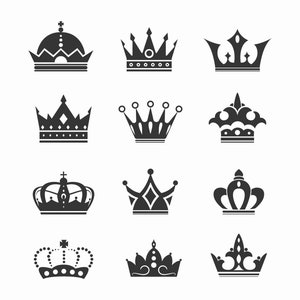 Kaiserkrone Vorlagen | Flaches elegantes Design | .Svg Png Pdf Dxf | Königliche Vektordateien | Cricut Silhouette kompatibel | Sofort Download