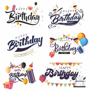 Birthday SVG Bundle, Lettered Happy Birthday SVG, Birthday Party Svg, Birthday Cake Svg, Birthday Party Svg Png Eps Pdf Cdr Birthday Clipart