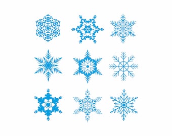 Snowflake SVG Bundle: Winter Clipart, Christmas Cut Files (Digital Download)