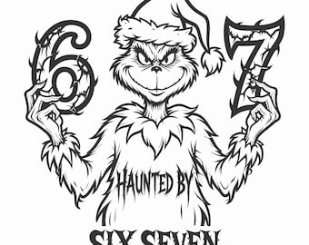 Hunted by Six Seven Grinch SVG: Spooky Halloween Clipart (Digital Download)