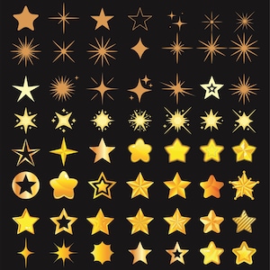 Stars SVG Bundle | Galaxy Star Clipart | Decorative Stars | Sparkling Modern Classic Shapes | Cricut Silhouette Cut Files | Eps, Pdf, Svg