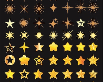 Stars SVG Bundle | Galaxy Star Clipart, Modern Shapes (Digital Download)