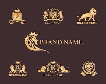 Lion Logo Templates: Vector Brand Design (Digital Download)
