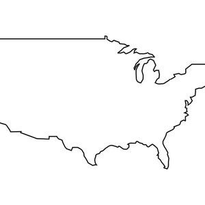 USA Map Outline SVG | United States Vector Art | Cricut Silhouette Cut Files | Instant Digital Download