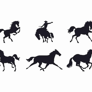 Horse Silhouette SVG | Running Horse Vector Design | Horses Cut Files for Cricut Silhouette | Instant Digital Download Svg, Dxf, Png Files