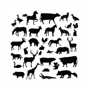 Farm Animals SVG Bundle | Cow, Horse, Pig Cut Files for Cricut & Silhouette | DIY Craft Designs | Instant Digital Download