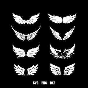 Pakiet Angel Wings SVG: Niebiańskie pliki do cięcia (pobieranie cyfrowe)