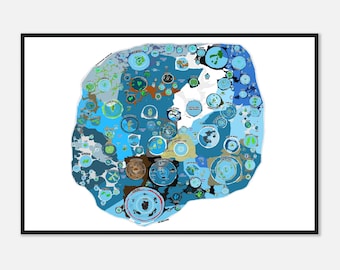 Flat Earth Map Poster: Terra Infinita, Antarctica & Hyperborea - Framed 24x36″