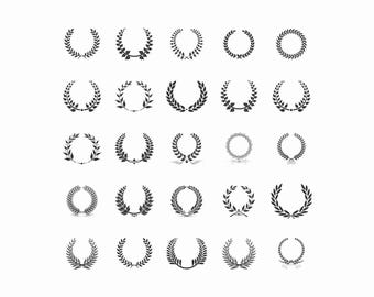 Floral Wreath SVG Bundle: Laurel Frames, Wedding Monogram Templates (Digital Download)