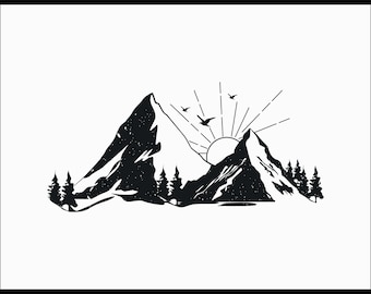 Mountain SVG Bundle | Cricut Silhouette Cut Files | Vector Graphics | Instant Digital Download | Camping Hiking
