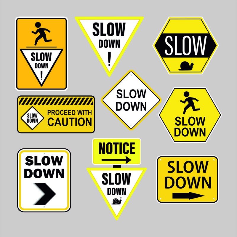 Slow Down Signs - Etsy