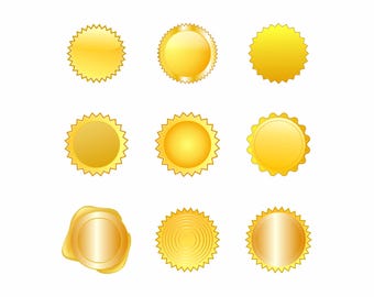 Gold Wax Seal SVG Bundle: Vintage Emblem Designs (Digital Download