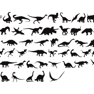 Dinosaurier SVG Bundle: T-Rex, Triceratops, Brontosaurus Vektordateien (Digitaler Download)