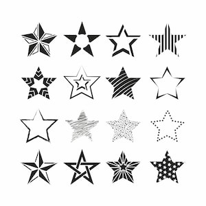 Stars SVG Bundle: Galaxy Star Clipart, Modern Star Icons (Digital Download)