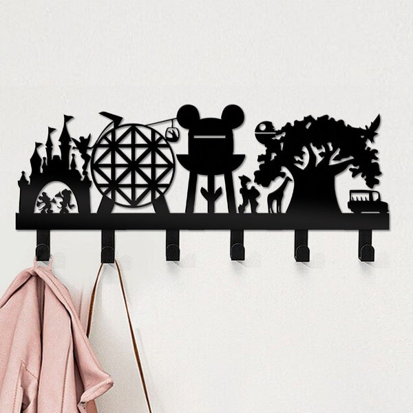 Welcome Disney Parks Key Hangers - Disney Key Hangers - Disney World Key Hook Rack - Disney Home Décor - Room Entrance Décor - New Home Gift