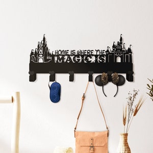 Home Is Where Magic Is Key Holder, Metal Castle Hangers, Disney Theme Key Racks, Home and Office Décor, Magical Wall Hangers, Disney Gifts