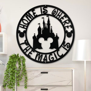 Eywa DisneyMickey Castle Metal Sign, Custom Family Room Sign, Disney Home Entrance Decor, Mickey Home Gift, Nursery Decor, Housewarming Gift