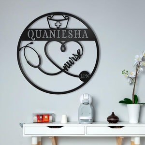 Eywa Personalised Nurse Metal Sign | Mother's Day Gifts | RN Gifts | Nurse Gifts | LPN Gifts | CNA Gifts | Doctor Gift | Family Name Gifts