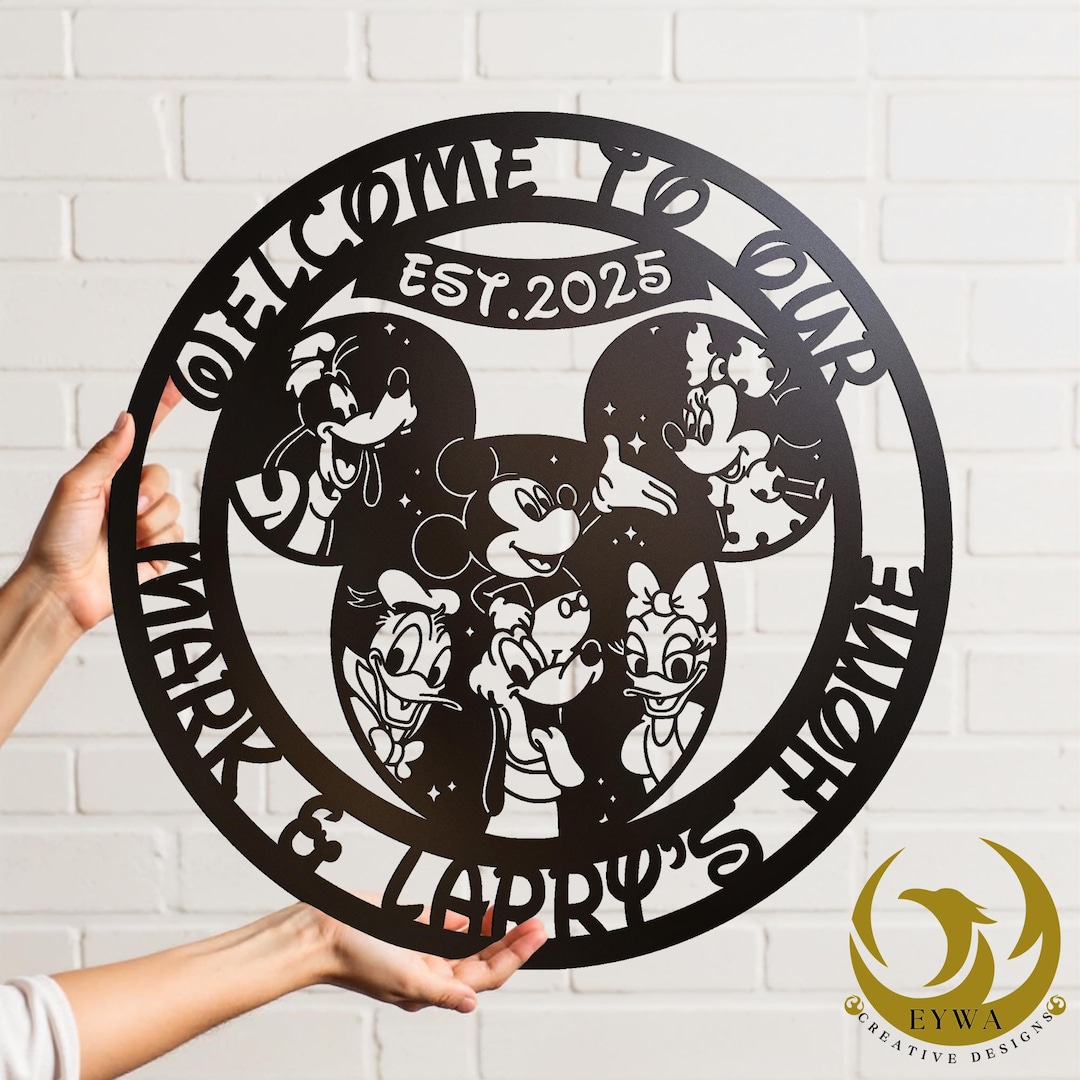 Personalized Welcome Disney Metal Sign, Disney Name Sign, Family ...
