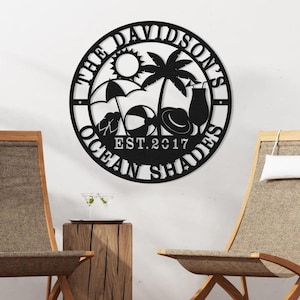 Personalized Family Pool Sign | Metal Outdoor Oasis Decor