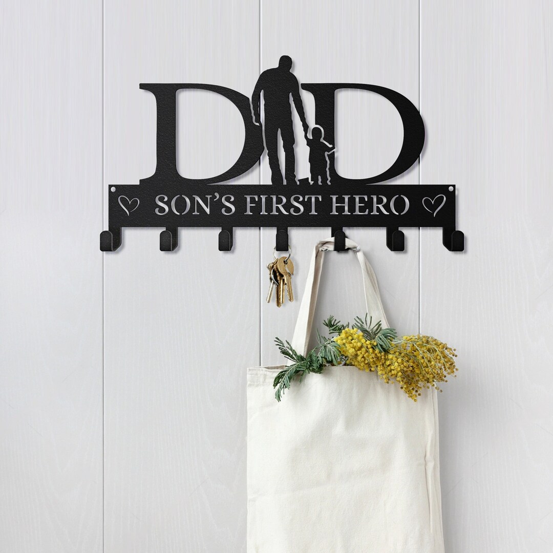 Customized Dad Monogram Key Hangers Dad Son Bonding Hooks Perosnlized ...