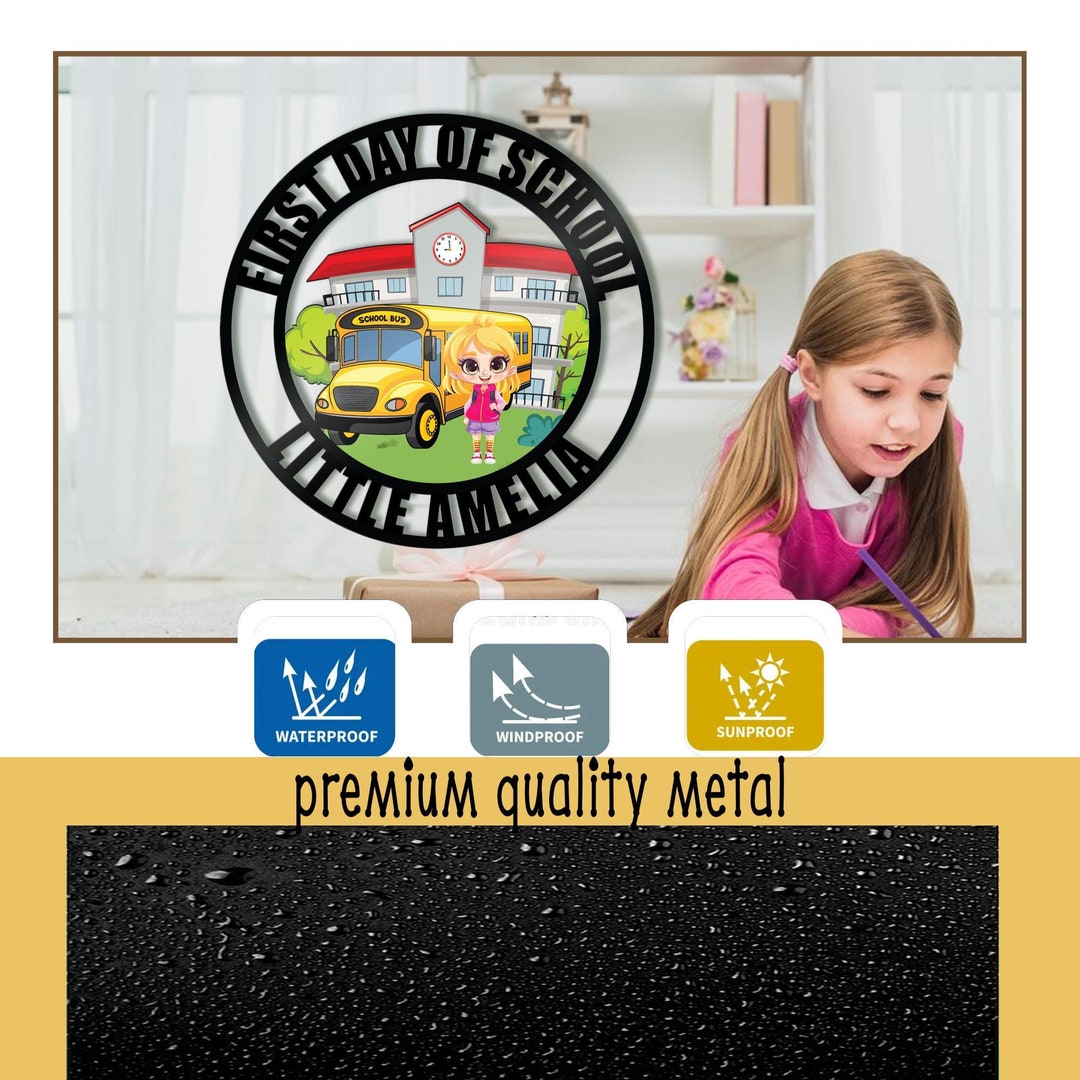 Custom First Day of School Metal Sign, Kind Room Decor, Preschool ...