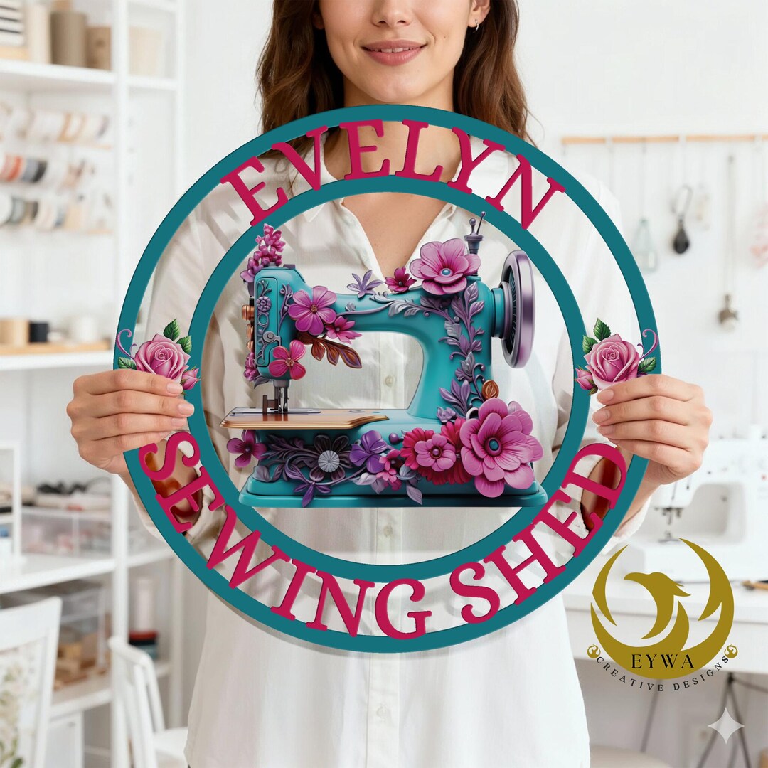 Personalized Sewing Machine Sign, Custom Quilting Sign, Sewing Room ...