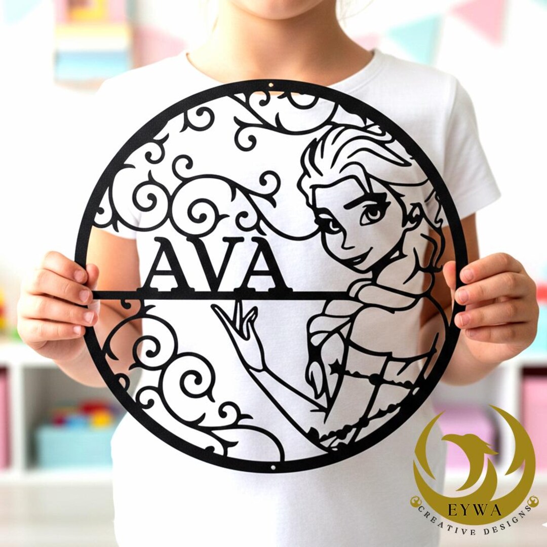 Disney Frozen ELSA Wall Sign, Magical Princess Metal Door Decor, Disney ...