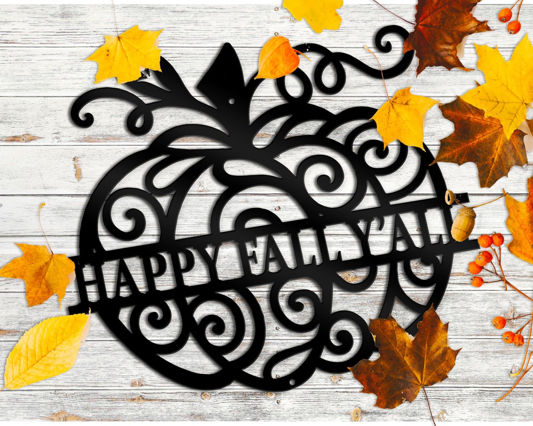 Happy Fall Y'all Sign | Perfect Gifts for Fall | Pumpkin Monogram ...