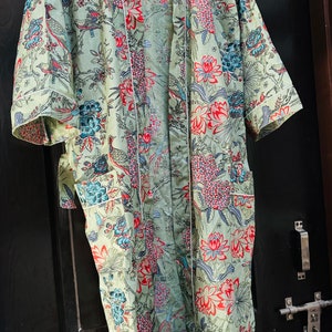 Nouvelle robe kimono à imprimé animal, kimono indien en coton doux, kimono japonais, tenue de plage, robe de nuit, robe de demoiselle d'honneur 02