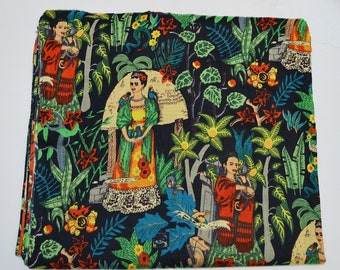 Tissu indien fait main Frida Khalo en coton imprimé couture en vrac pour femmes vêtements tissu léger par mètre tissu à coudre artisanal