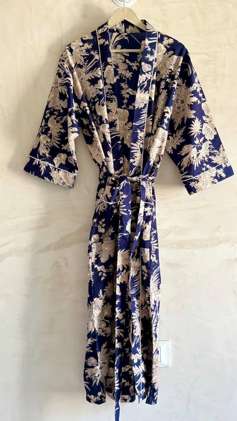 Nouvelle robe kimono à imprimé animal, kimono indien en coton doux, kimono japonais, tenue de plage, robe de nuit, robe de demoiselle d'honneur 05