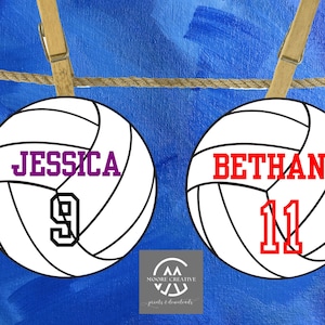 Volleyball Locker Template Sign 5&quot; Volleyballs Editable Names and Player Numbers DIY Template Printable DIY Volleyball Team Party Download