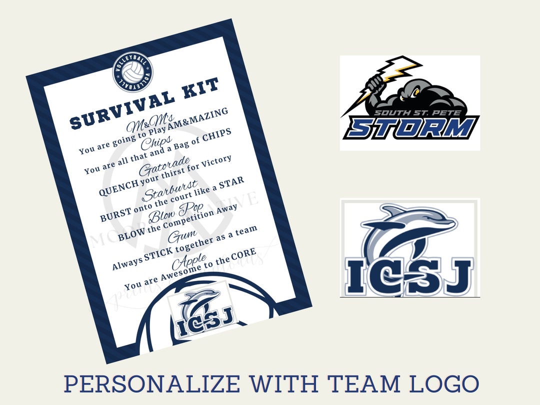 PERSONALIZED Volleyball Survival Kit, Volleyball Sign, Personalized