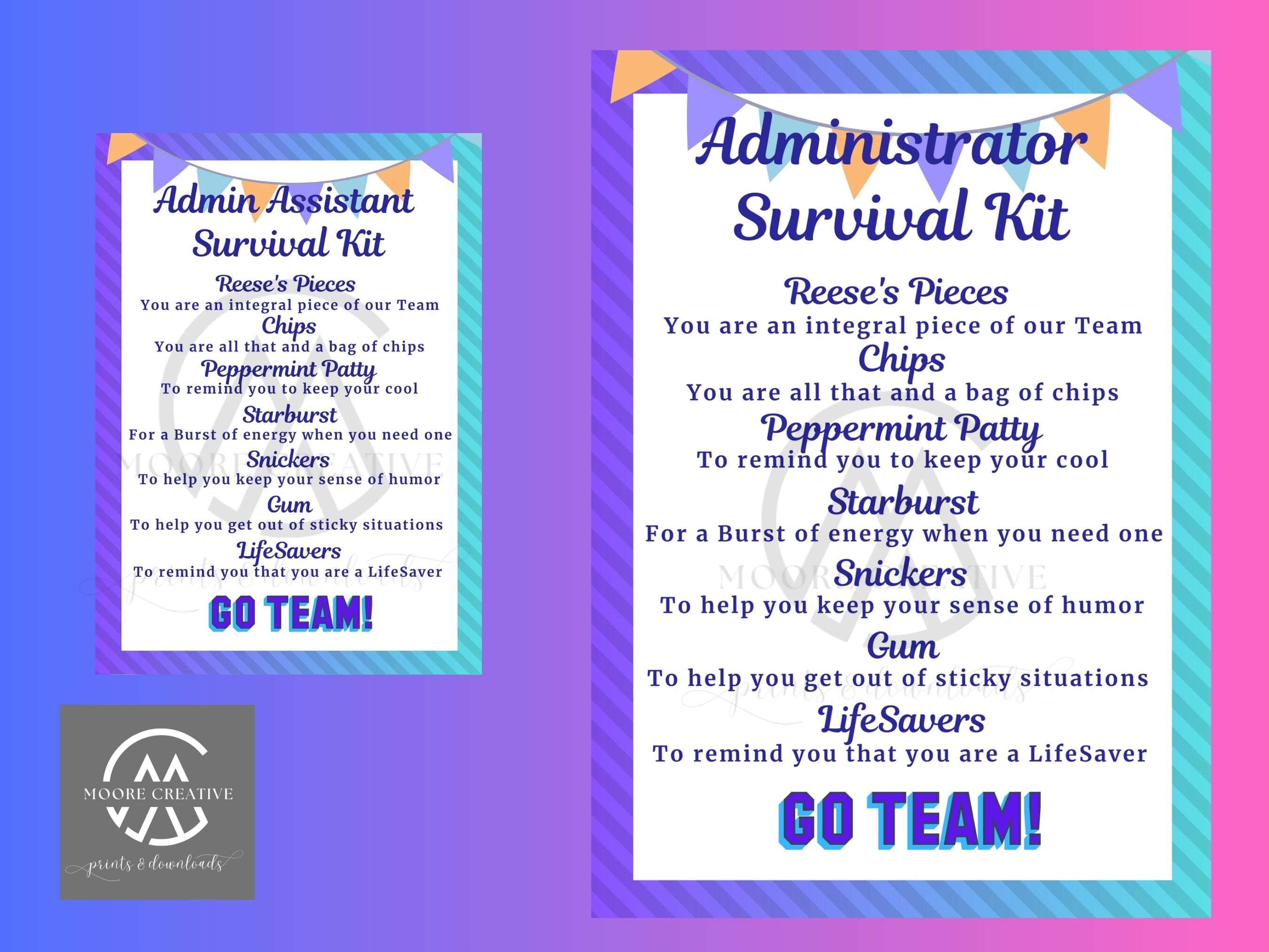 Administrative Assistant Survival Kit, Admin Assistant Gift Tags