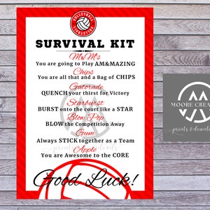 Volleyball Survival Kit, Volleyball Team Gifts, Survival Kits, Team Survival Kit, Digital, Favors for Tournaments .PDF .Jpg INSTANT DOWNLOAD