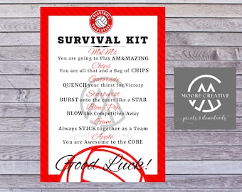 Volleyball Survival Kit, Volleyball Team Gifts, Survival Kits, Team Survival Kit, Digital, Favors for Tournaments .PDF .Jpg INSTANT DOWNLOAD