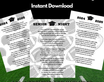 Senior Football Gift, Senior Football Mom Gift to Son 2025, Football Poem, Senior Night Football Banner Canva, Senior Night Graduation 2026