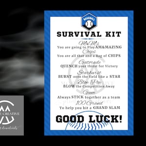 Baseball Survival Kit, Baseball Team Geschenke, Survival Kits, Team Survival Kit, Digital, Gastgeschenke für Turniere, Geschenkanhänger SOFORT DOWNLOAD
