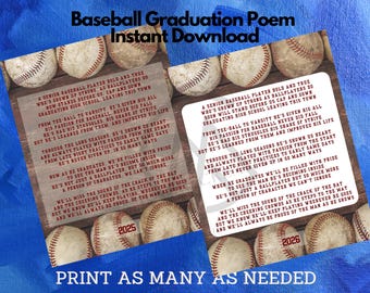 Senior Baseball Gift Idea | Instant Download | Baseball Team Instant Download Quote Sign Senior Gift Senior Gift Baseball | Graduation Gifts