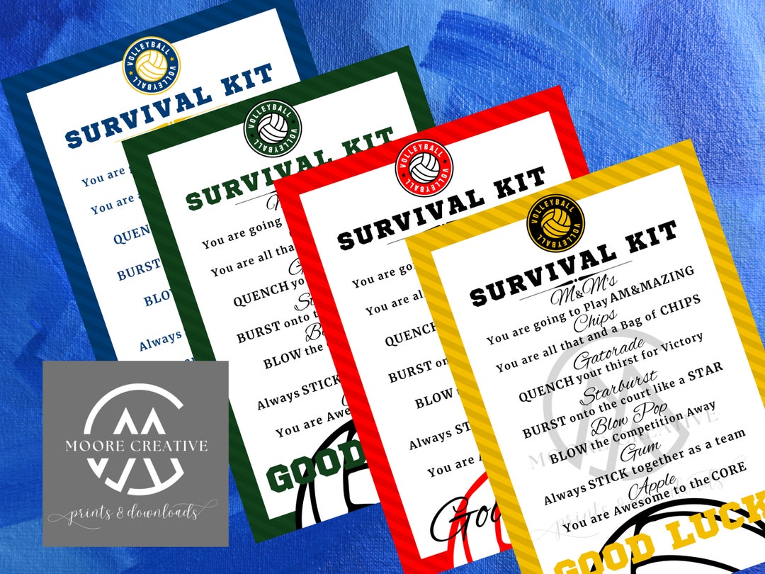 Volleyball Survival Kit Printable Digital Download for Volleyball Team
