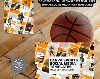 Basketball Sports Social Media Templates Canva Sports Basketball Team Templates Basketball Custom Game Day Graphic Instagram Posts 30 Square
