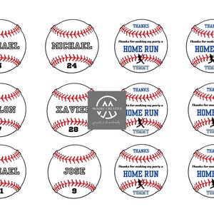 Bearbeitbare Baseball-Mannschaft Sport Tags Dugout und Locker Room Hangtags Favor Tags mit benutzerdefinierten Namen und Zahlen DIY Canva Vorlage Download 3 ""