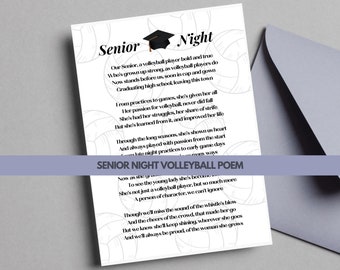 Volleyball Senior Night Gift Instant Download Volleyball Player Poem Senior Gift Volleyball Graduation Class of 2026 Printable Last Game PDF